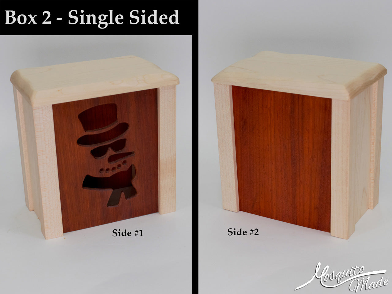 Christmas Winter Holiday Tea Light Boxes - Plain Maple and Padauk