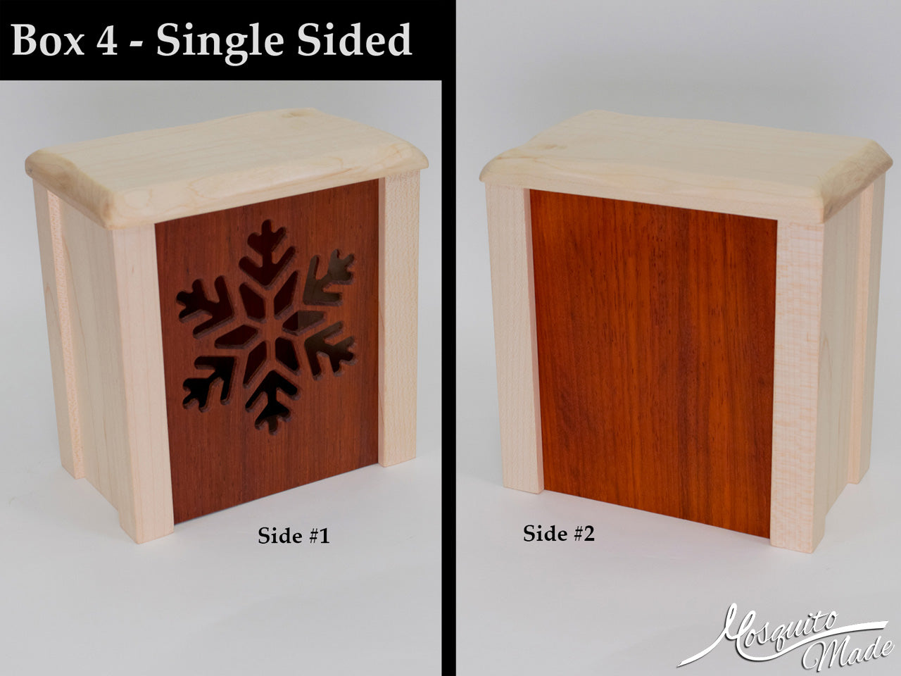Christmas Winter Holiday Tea Light Boxes - Plain Maple and Padauk