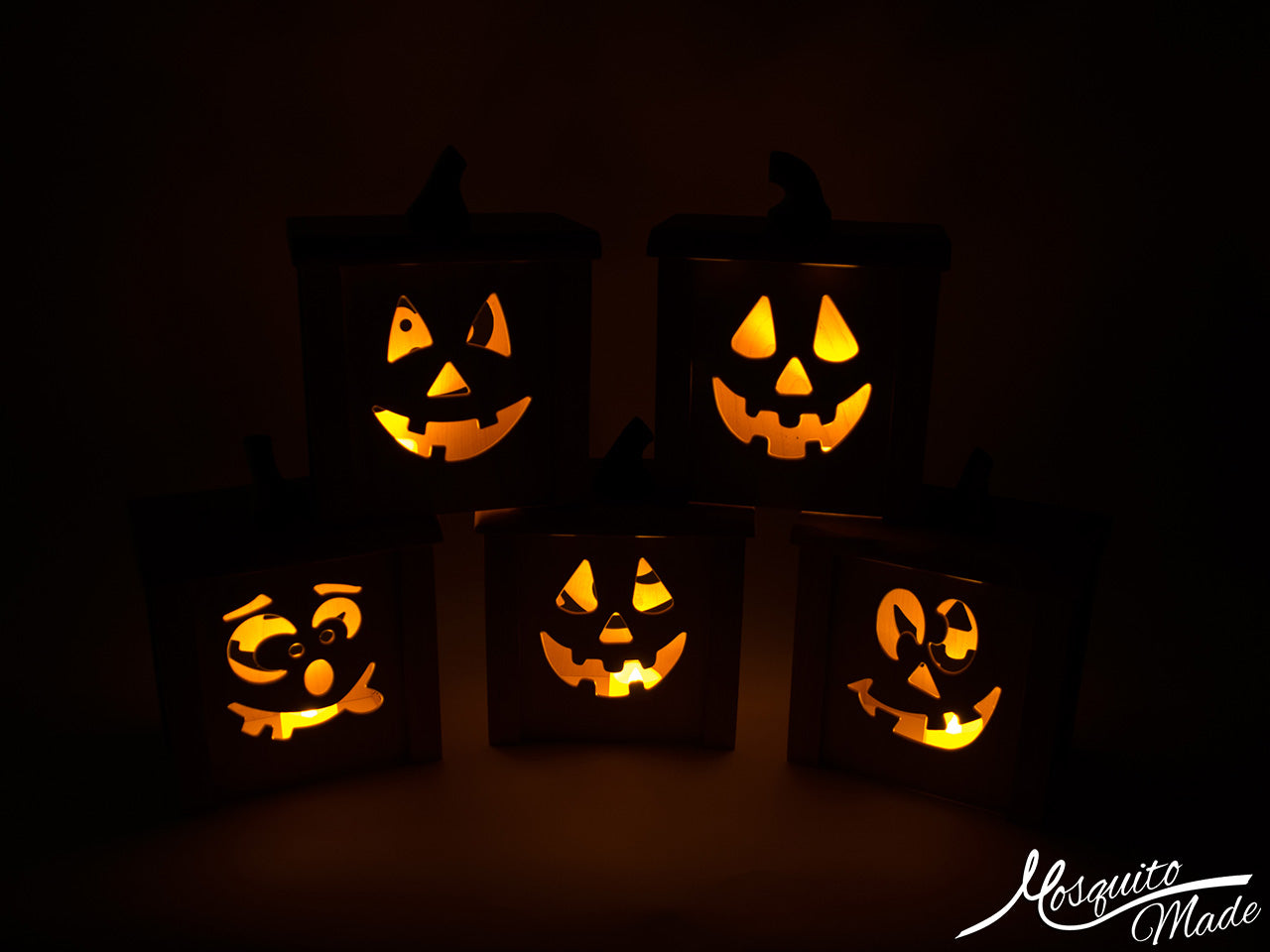 Jack-O-Lantern Light Up Pumpkin Boxes - Cherry & Plain Maple